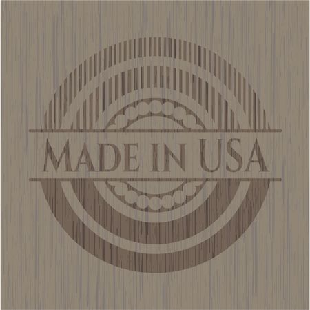 Made in USA wood icon or emblem