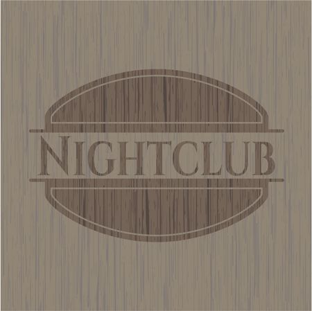 Nightclub wood icon or emblem
