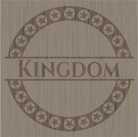 Kingdom retro style wooden emblem