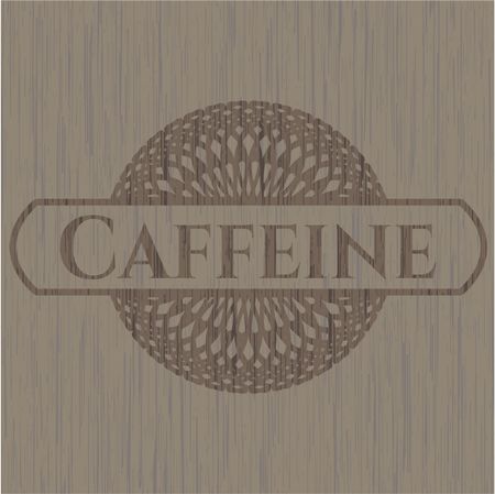 Caffeine retro style wooden emblem