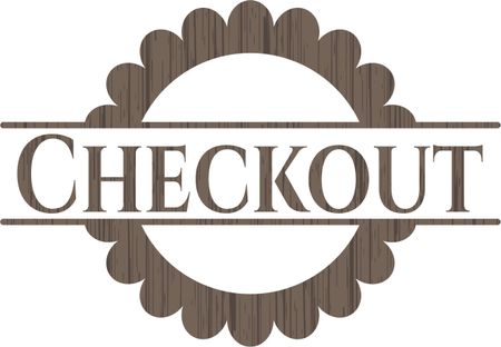 Checkout retro style wooden emblem