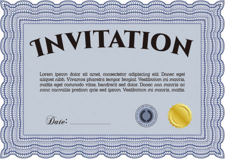 Retro vintage invitation template.