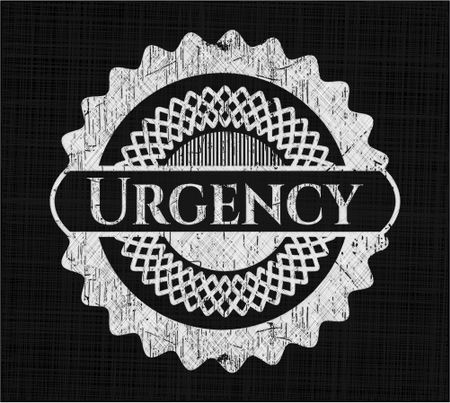 Urgency chalkboard emblem written on a blackboard