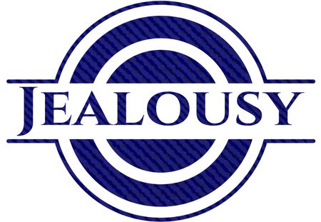 Jealousy emblem with jean background