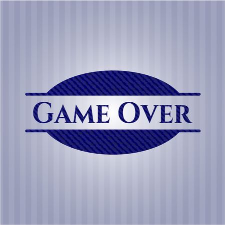 Game Over emblem with jean background