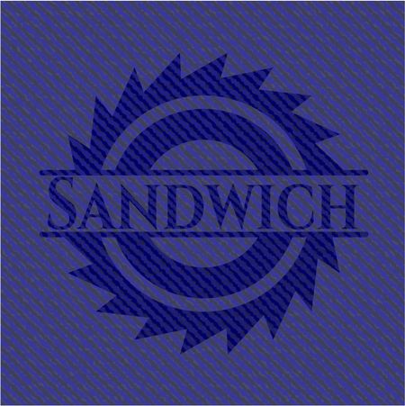 Sandwich emblem with jean background