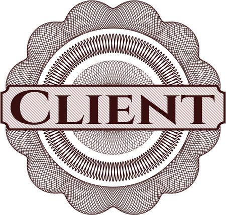 Client written inside rosette