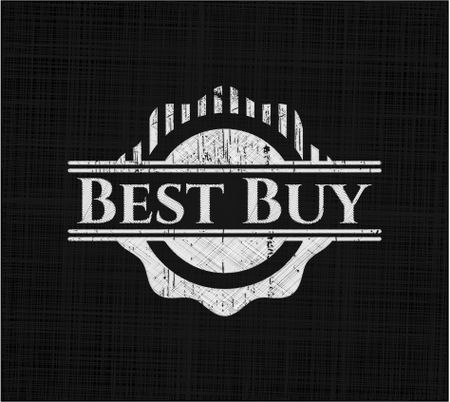 Best Buy chalk emblem written on a blackboard