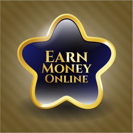 Earn Money Online golden emblem or badge