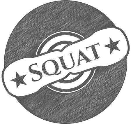 Squat with pencil strokes