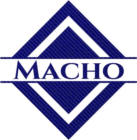 Macho emblem with jean texture