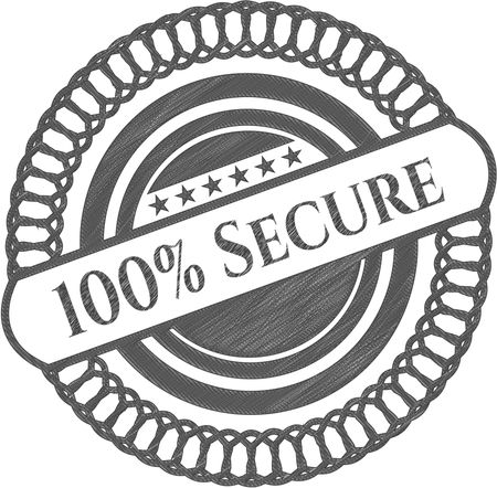 100% Secure pencil emblem