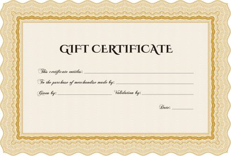 Formal Gift Certificate. Border, frame. With quality background. Lovely design. 