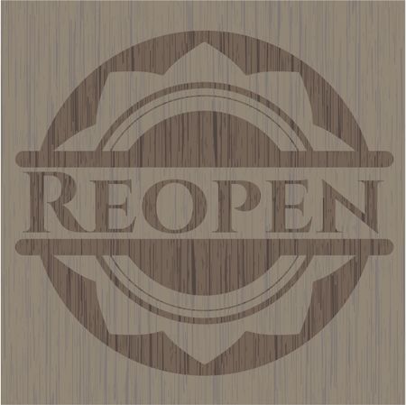 Reopen retro wooden emblem