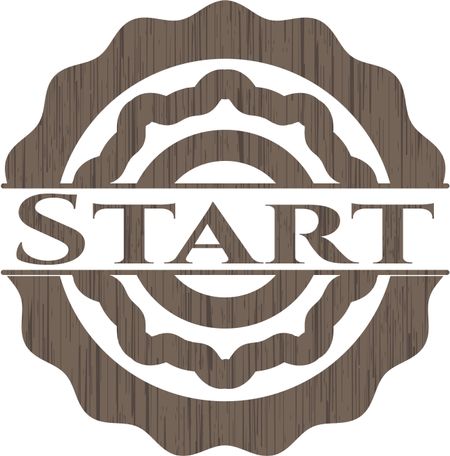 Start retro wooden emblem