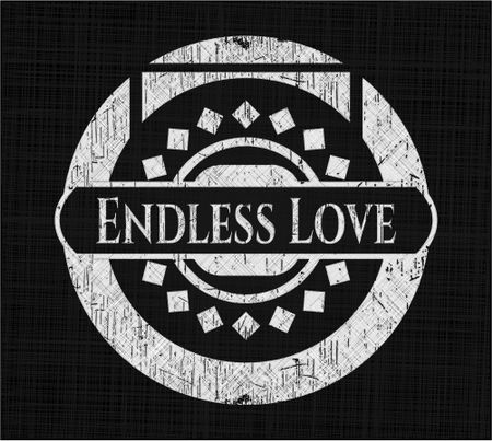 Endless Love chalkboard emblem on black board