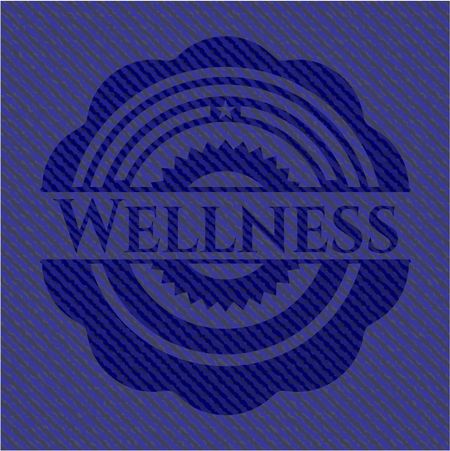 Wellness emblem with jean background