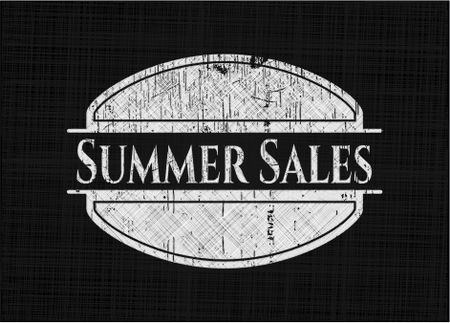 Summer Sales chalkboard emblem written on a blackboard
