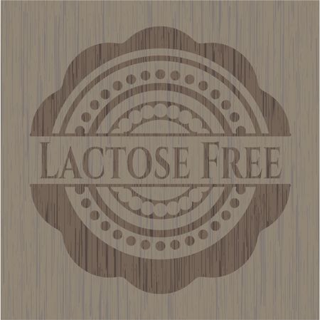 Lactose Free retro wooden emblem