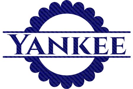 Yankee emblem with jean background