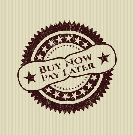 Buy Now Pay Later rubber grunge texture seal