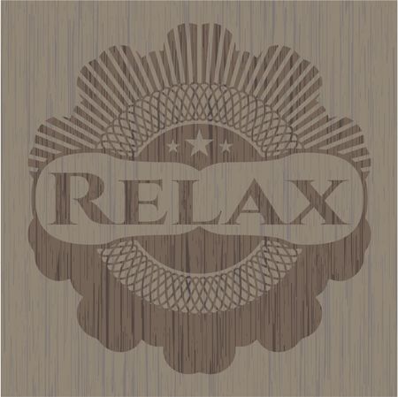 Relax retro wooden emblem