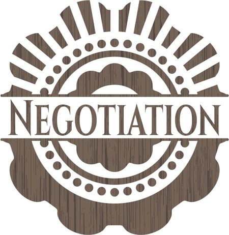 Negotiation vintage wood emblem