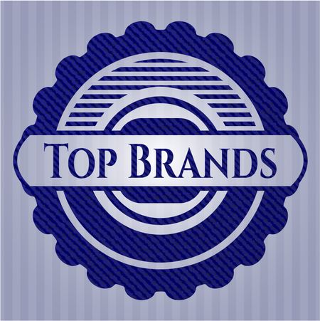 Top Brands badge with jean texture