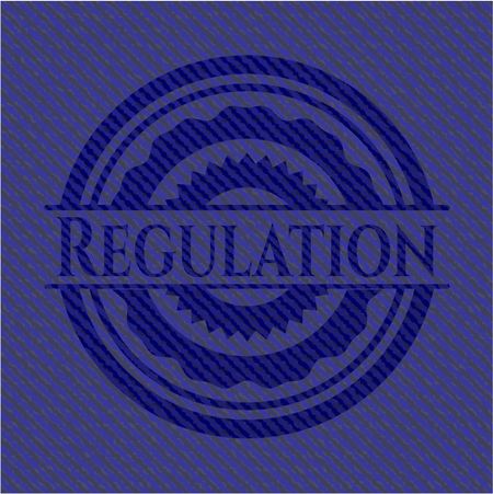 Regulation emblem with jean texture