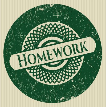 Homework rubber stamp