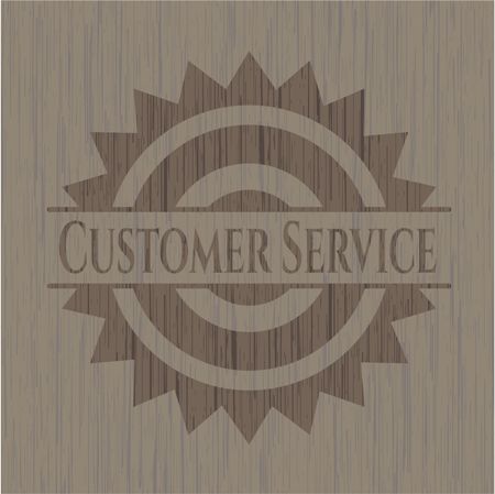 Customer Service retro style wood emblem