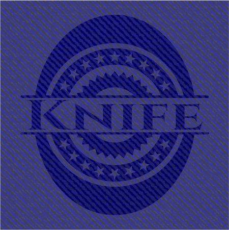 Knife emblem with denim high quality background