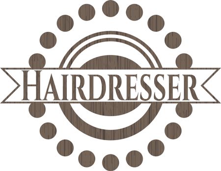 Hairdresser retro wood emblem