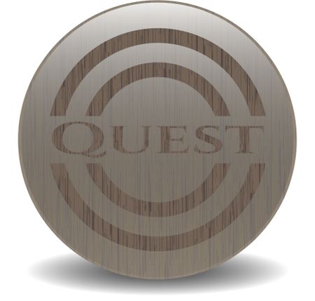 Quest badge with wood background