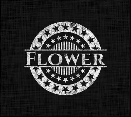 Flower written with chalkboard texture