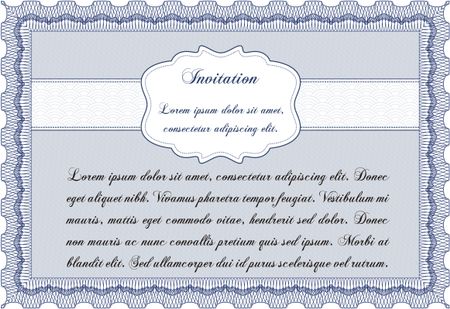 Invitation template. Cordial design. With background. Detailed.