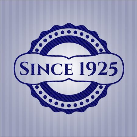 Since 1925 emblem with jean background