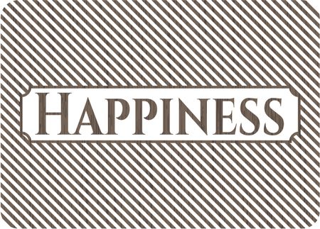 Happiness wooden signboards