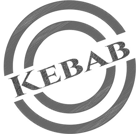 Kebab emblem drawn in pencil
