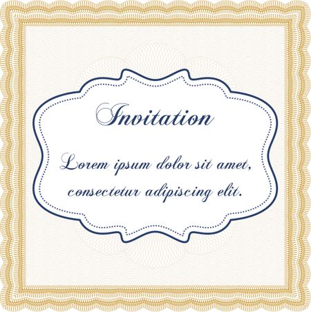 Invitation template. Detailed. Cordial design. With background. 