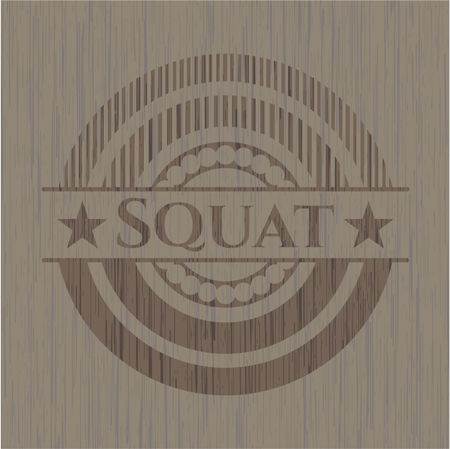 Squat realistic wood emblem