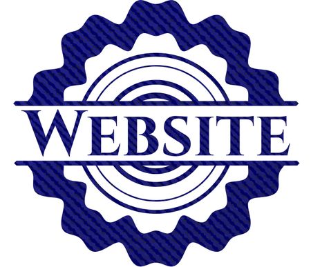 Website badge with denim background