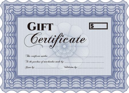 Retro Gift Certificate. Detailed. Cordial design. With background. 