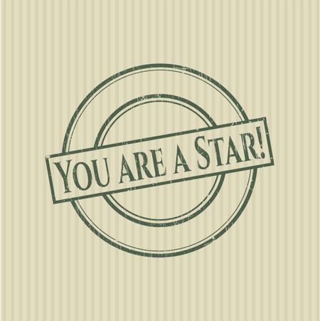You are a Star! rubber grunge texture seal