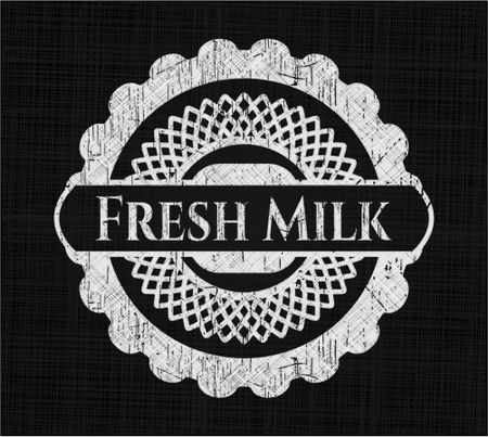 Fresh Milk chalk emblem, retro style, chalk or chalkboard texture