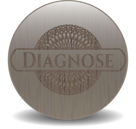 Diagnose wood icon or emblem