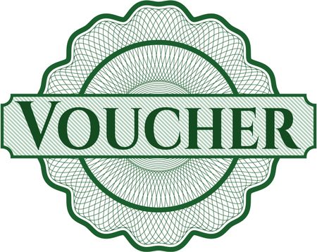 Voucher inside money style emblem or rosette