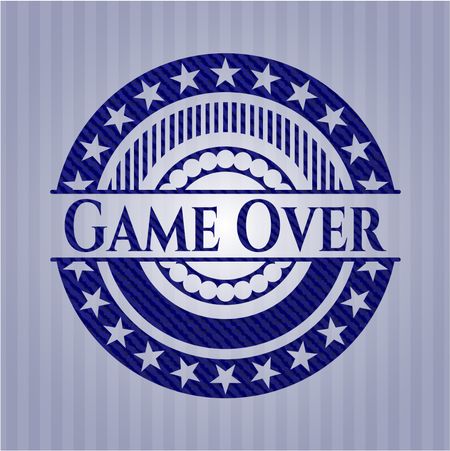 Game Over jean or denim emblem or badge background