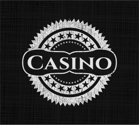Casino chalk emblem, retro style, chalk or chalkboard texture