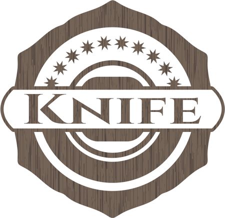 Knife wood emblem. Retro